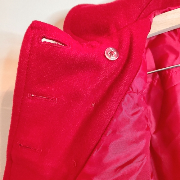 NWOT Old Navy Toddler Button-Up Peacoat In Red 4T - Picture 10 of 13